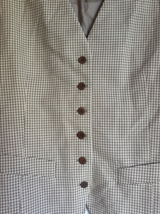 Giorgio Armani Houndstooth Vest Tailored Chic Classic Size 44/10 - Picture 5 of 8